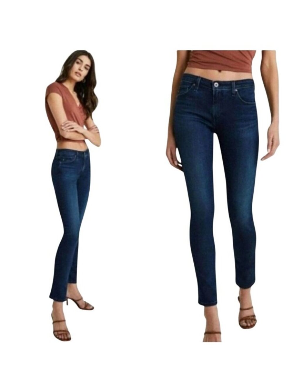 AG Adriano Goldschmied The Stilt Cigarette Leg Jeans Women’s 30R  Mid Rise Blue